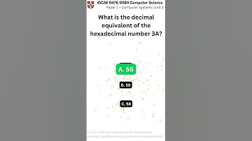 iGCSE Computer Science 0478 0984 Paper 1 Unit 1 q014 v1