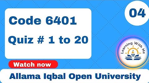 AIOU Quiz 6401😌 With Correct Answers Part 4 ||Solved quiz of 6401 || @mashaliqbalofficial06