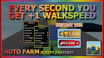 EVERY SECOND YOU GET +1 WALKSPEED Script Pastebin 2023 AUTO FARM | INSTANT WIN & MORE