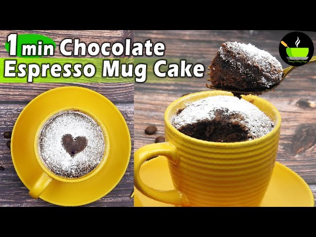 1-Minute Chocolate Espresso Mug Cake | Microwave Chocolate Mug Cake Recipe | Instant Cake Recipe | She Cooks