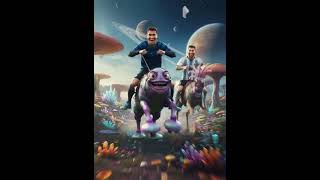 🪐🐜 Ronaldo &amp; Messi on an Alien Planet 😳⚽ #epic #viralvideo #viral #funny #ronaldo #aivideo #trending