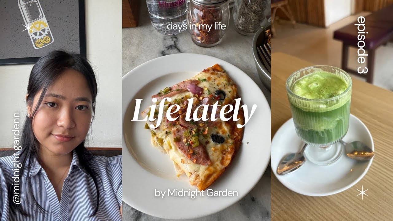 Vlog🌷🍵:Cafe hopping🍕, room core🛋️, having matcha , visiting trade fair etc.