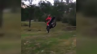 Motorcycle Driver Attempts A Jump And Landed In Front Of A Tree