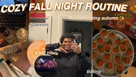 My Perfect Cozy Fall Night Routine 🍁 Baking, Skincare & Autumn Vibes