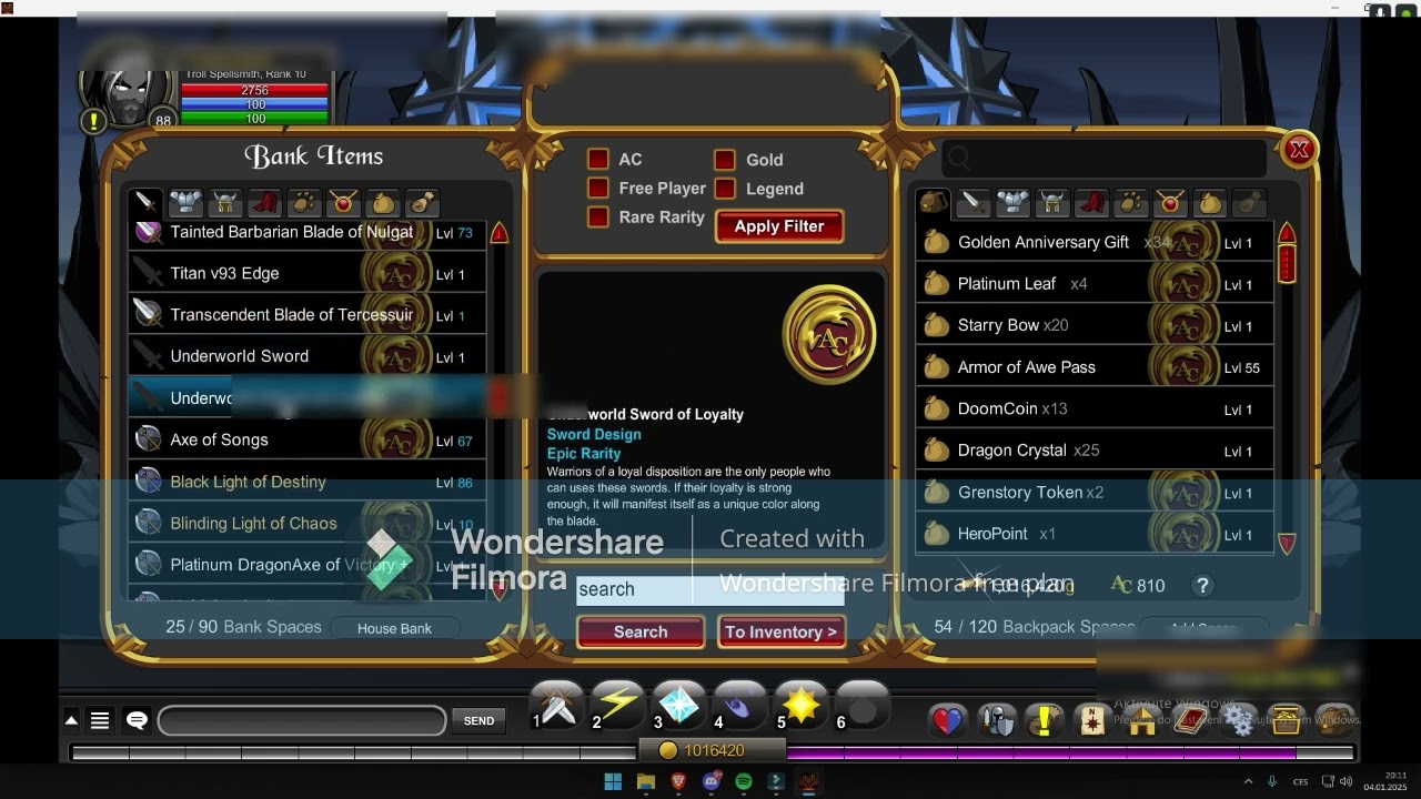 AQW account for sale 2025