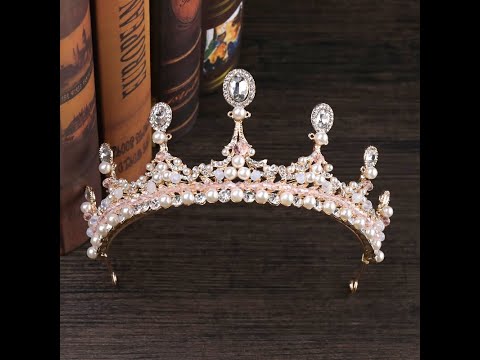 Новые свадебные аксессуары для волос роскошный розовый кристалл горного хрусталя жемчужная корона
