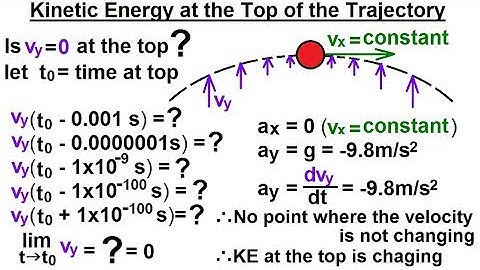 Physics 8.1  Work, Energy, and Power Examples (2 of 27) KE at the Top of the Trajectory