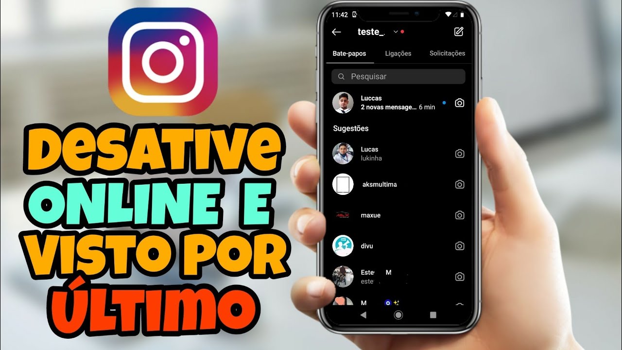 Como desativar o online e visto por último no Instagram - YouTube