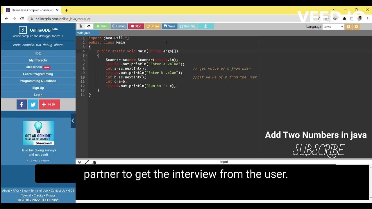 Add two numbers in java #java #addtwonumbers #Addtwonumbersinjava - YouTube