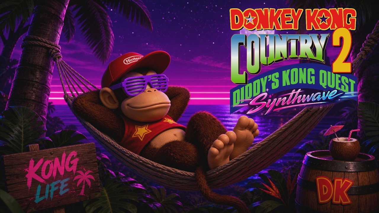 Donkey Kong Country 2: Diddy's Kong Quest 🍌 Synthwave Album - YouTube