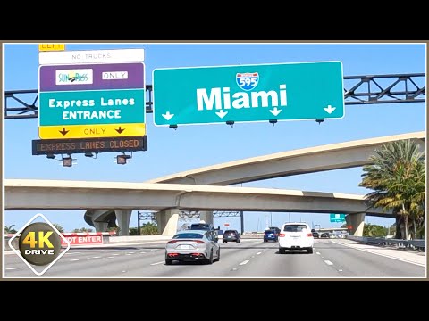 4K DRIVE in USA from Sunny Isles Beach to Sawgrass Mills