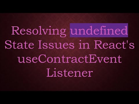 Resolving undefined State