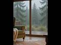 RELAXED VIDEO IN RAINY DAY IN FOREST CABIN ✨🧠😴#ai #ambience #relaxing #focus #sleep #cozy #shorts