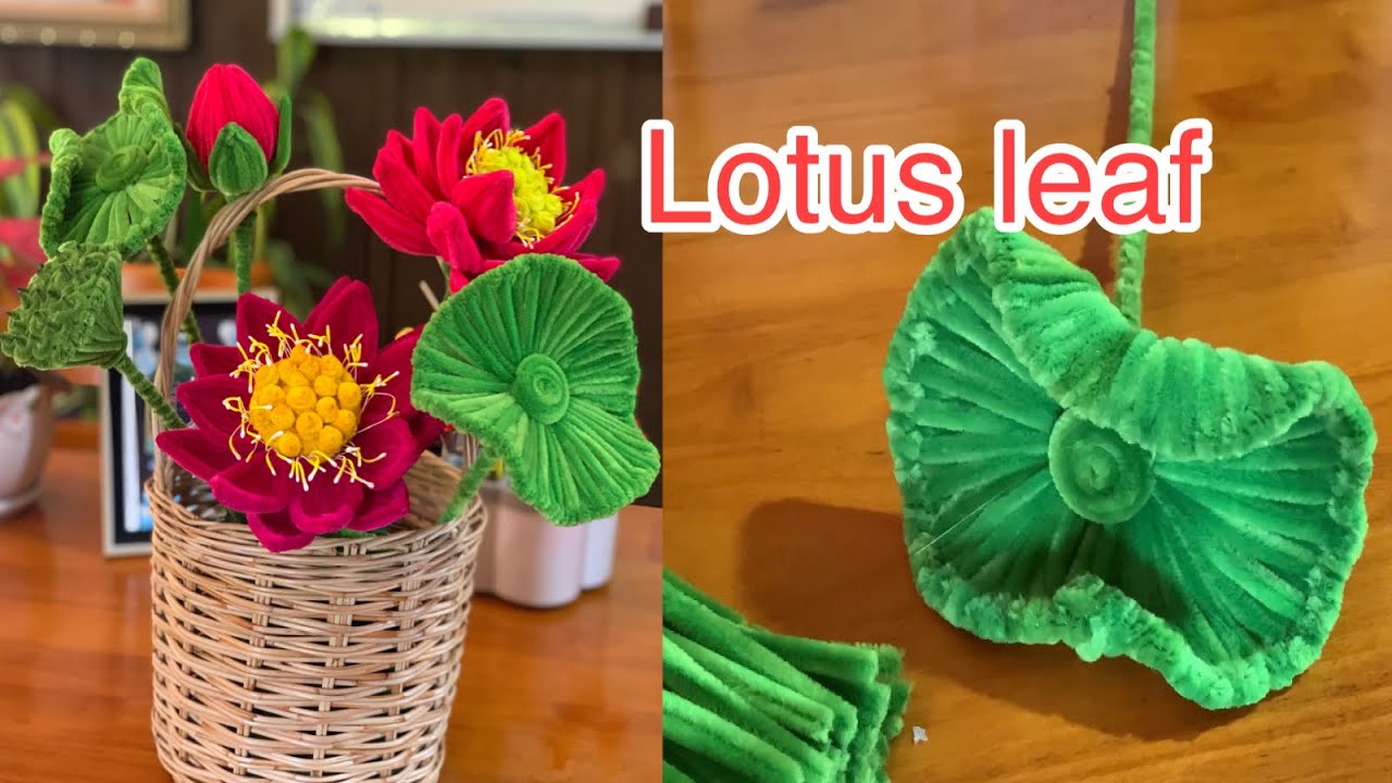 How to make lotus leaf from pipe cleaner 