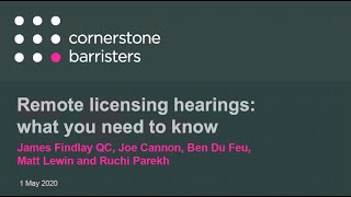 Webinar - Remote licensing hearings: what you need to know