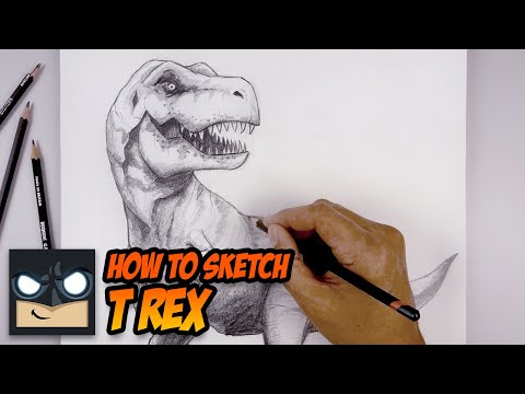 Video: How To Draw A Dinosaur With A Pencil