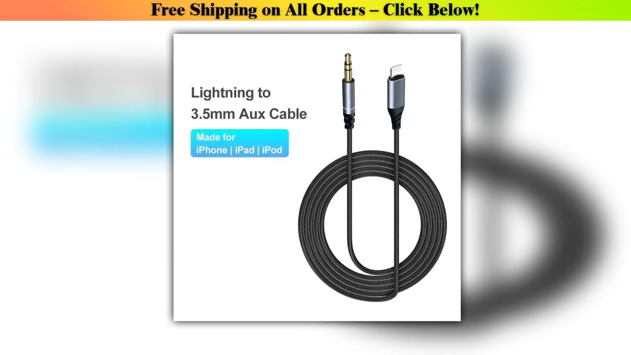 Lightning To 35mm Jack AUX Cable 8Pin To AUX 35mm Headphone Adapter Audio Cable Connector Splitter