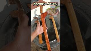 Parang Bugis Bahan Bilah Bar Chainshaw, berbaju Kayu Cendana. Spek Multi