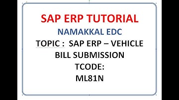 NEDC - SAP ERP - Vehicle bill submission (With service master)