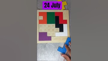 How to solve calendar puzzle | 24 July #funlearning #puzzle #braingames #shapes #calendar #maths