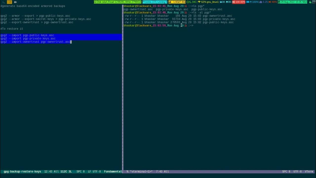 Linux GPG Keys Export Import To A New Machine 2022_08_29_145957 YouTube