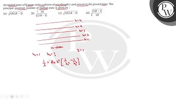 An excited state of H atom emits a photon of wavelength λ and returns in the ground state. The pr...