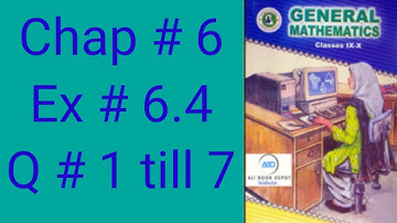 Ex # 6.4 Chap : Percentage Q#1,2,3,4,5,6,7 class 9 general math new book Sindh board chap