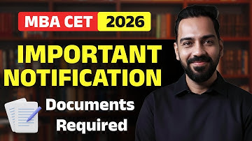 MBA CET 2026I NotificationI Important Update I Documents Required I