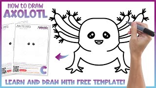 How to Draw a Axolotl - Kawaii Axolotl Drawing Free Dot to Dot / Connect the Dots Printable screenshot 5
