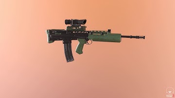 3D SA80 Assault Rifle Game Model - Turntable