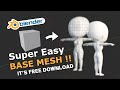 Blender modeling base mesh character anime chibi style tutorial – free base mesh download