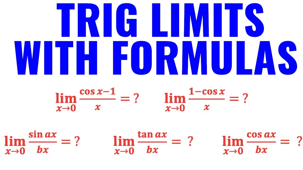 trig limits cheat sheet