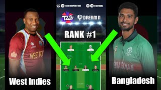 T20WC 2021 Match No.23 | WI vs BAN Dream11 | West Indies vs Bangladesh T20 Match | BAN vs WI Dream11