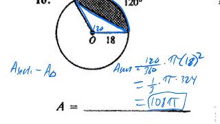 Example involving finding the area of entire sector, and then
subtracting out triang.e