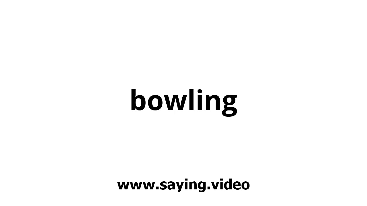 How To Say Bowling In English YouTube