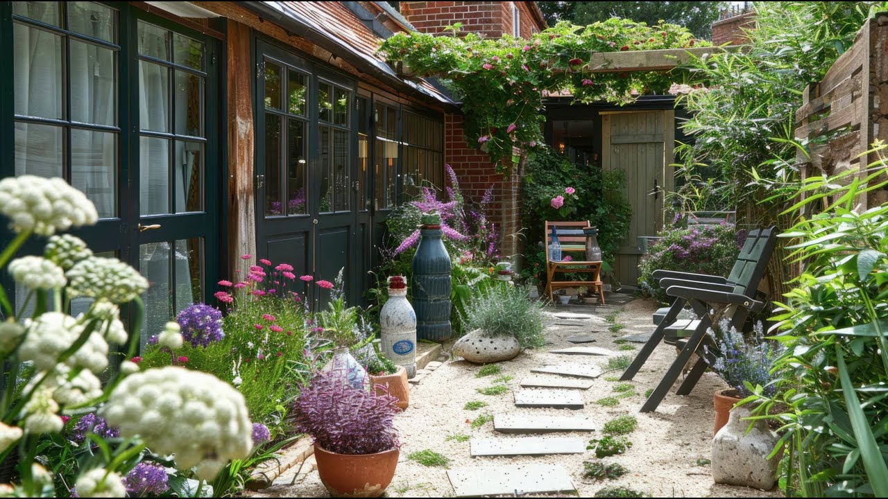 Timeless Farmhouse Backyard Garden Using Reclaimed Materials