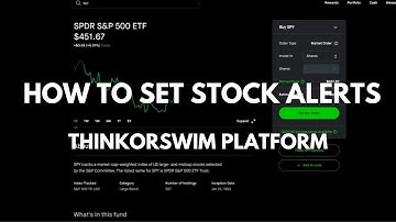 HOW TO SET ALERTS ON THE THINKORSWIM WEB APP - $TQQQ