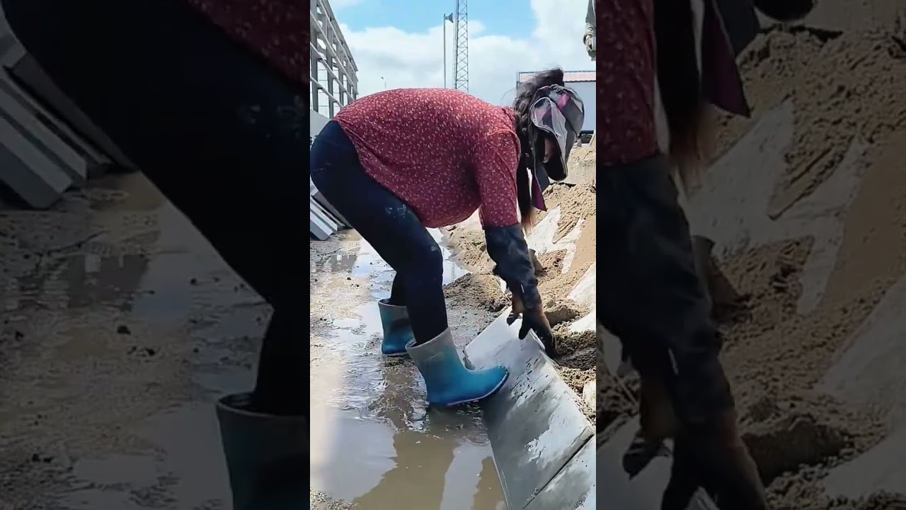 Drainage ditch slope masonry process