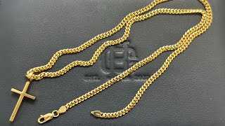 Miami Cuban link from JACOJE 18k 3.2 mm 20 inch and 18k Mini Boss cross review