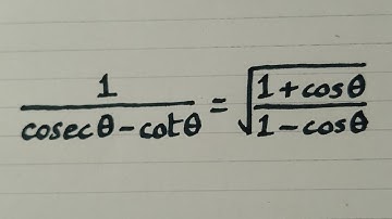 1/(cosecθ-cotθ)=√((1+cosθ)/(1-cosθ)) || Proving Trigonometric Identities