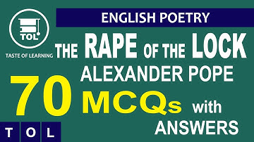 70 Important MCQs on The Rape of the Lock by Alexander Pope | MCQs for English Lecturer Test of PPSC