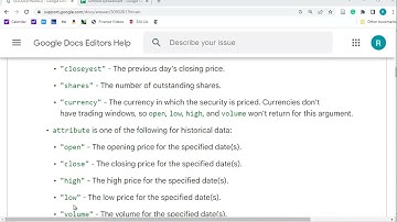 Historical Stock Price Data in Google Sheets