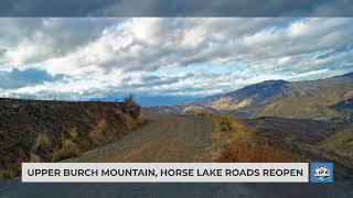 Upper Burch Mountain, Horse Lake roads reopen