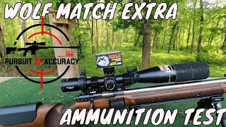 CZ 457 MTR, LILJA BARREL, WOLF MATCH EXTRA ACCURACY TEST