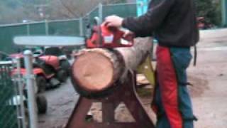 The chainsaw guy log testing Husqvarna 359.AVI