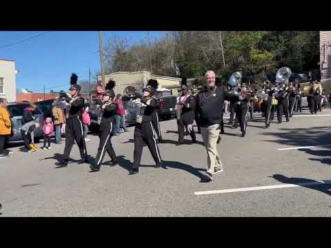 Wetumpka High School Marching band at Mardi Gras Parade 2/18/2023