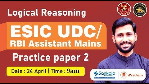 ESIC UDC/ RBI Assistant Mains Practice Paper 2 || Logical Reasoning by Amol Patil