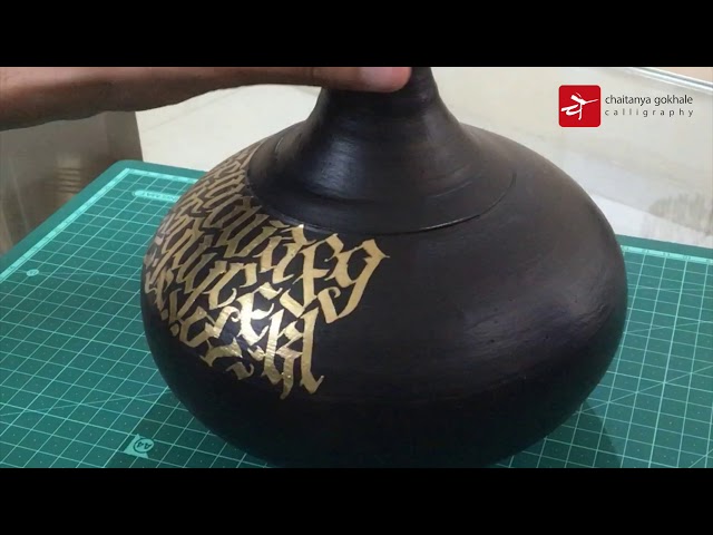DIY Easy Calligraphy Terracotta Pot Art Demo with Instructions