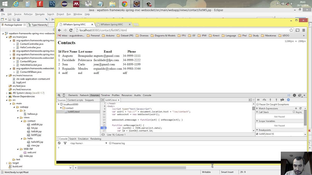 Spring MVC e WebSocket (Parte 06 - Monitorando a Adição dos Contatos ...