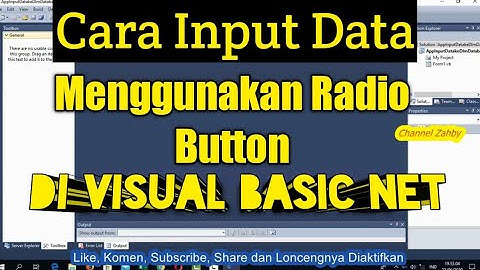 VB Net  Cara Input Data Menggunakan Radio Button || Channel Zahby